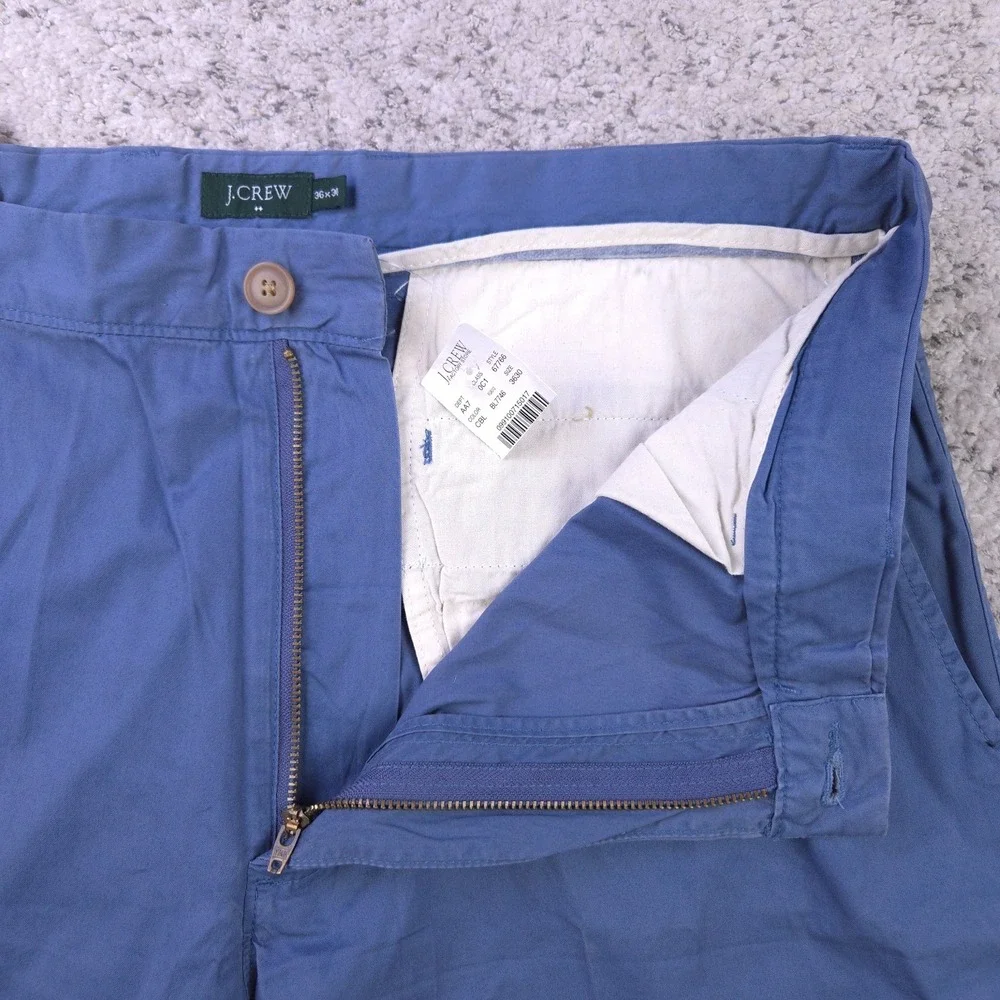 VTG J Crew Chino Pants Mens 36x30 Wide Leg Classic Fit Trouser Blue Baggy NWT